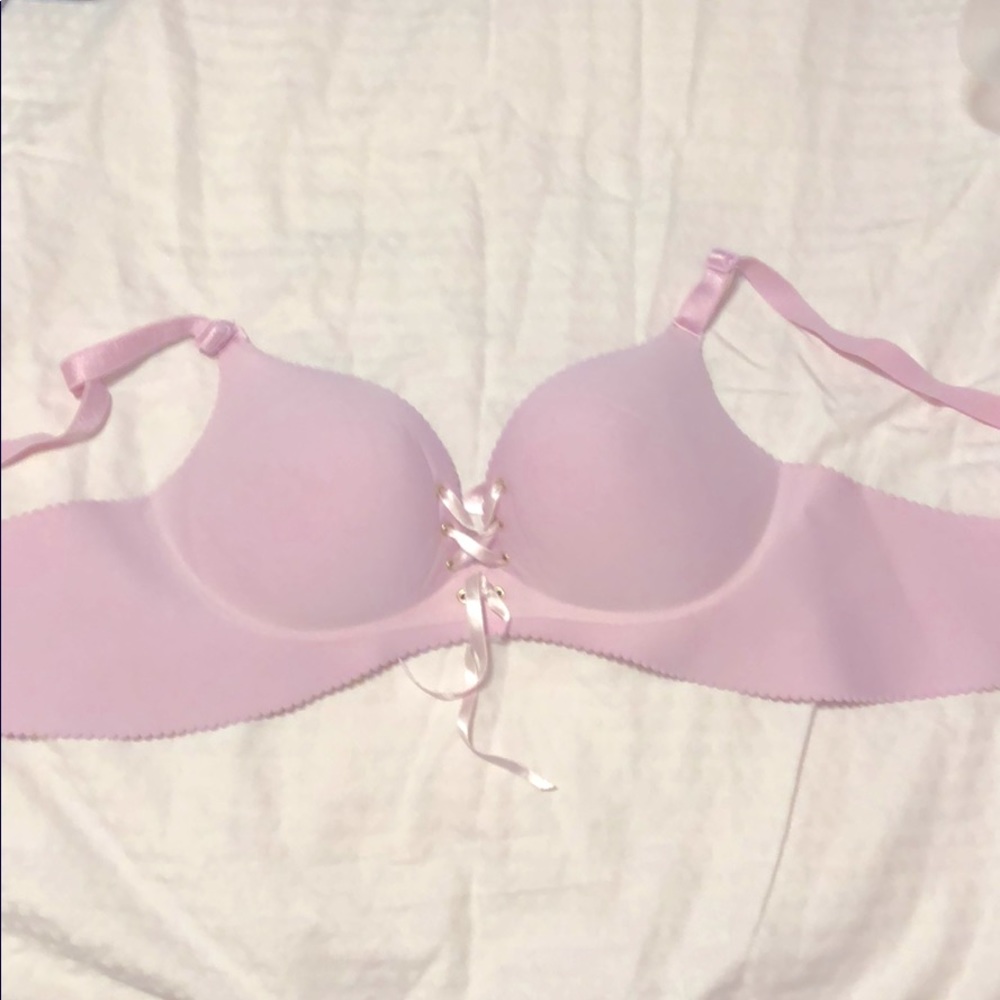 Pink no seam padded no wire wireless bra